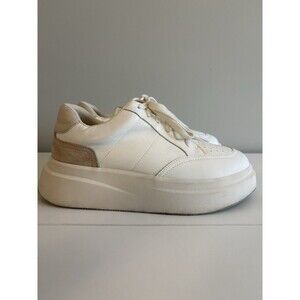 Shu Shop Platform Sneakers Womens 8 White Chunky Lace Up Casual Shoes Streetwear